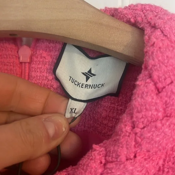 Tuckernuck NWT Hot Pink Tweed Long Sleeve Jackie Dress - Picture 9 of 11